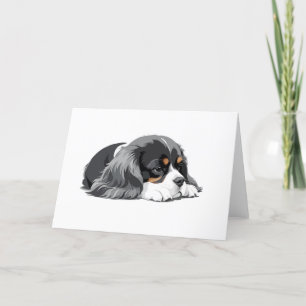 Cavalier King Charles Adorable Animal Sleeping Fun Dankeskarte