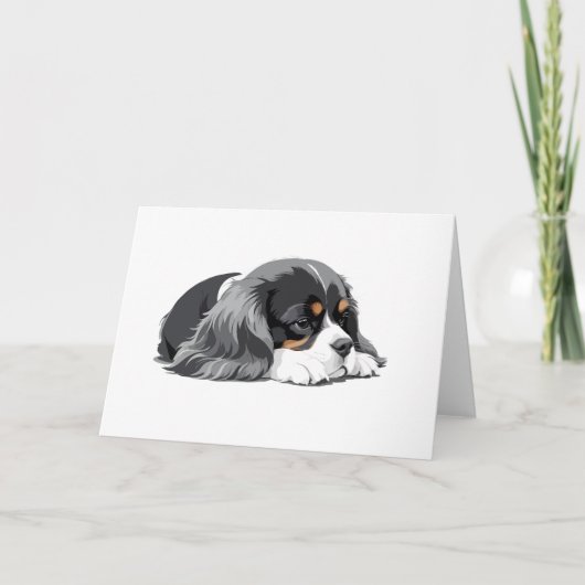 Cavalier King Charles Adorable Animal Sleeping Fun Dankeskarte (Vorderseite)