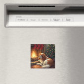 Cavalier King Charles am Kamin Weihnachten Magnet (In Situ (Geschirrspüler))