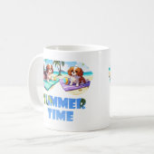 Cavalier King Charles am Strand Summer Time Kaffeetasse (Vorderseite Links)