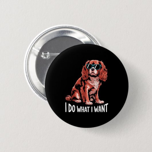Cavalier King Charles Art For Men Women Cavalier S Button (Vorne & Hinten)