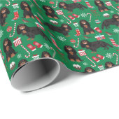 Cavalier King Charles Black und Tan Weihnachten Geschenkpapier (Rolleneckpunkt)