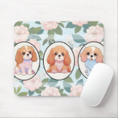 Cavalier King Charles Blume Hintergrund Mousepad (Mit Mouse)