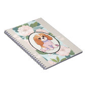 Cavalier King Charles Blume Hintergrund Notizblock (Rechte Seite)