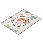 Cavalier King Charles Blume Hintergrund Notizblock (Linke Seite)