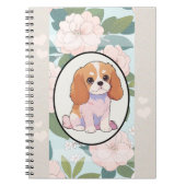 Cavalier King Charles Blume Hintergrund Notizblock (Vorderseite)