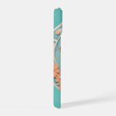 Cavalier King Charles Blume Papier schneiden Kunst iPhone 15 Hülle (Rechte Seite)