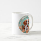 Cavalier King Charles Blume Papier schneiden Kunst Kaffeetasse (VorderseiteRechts)