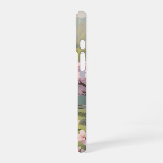 Cavalier King Charles Cherry Blüten mit Regenbogen iPhone 16 Hülle (Linke Seite)