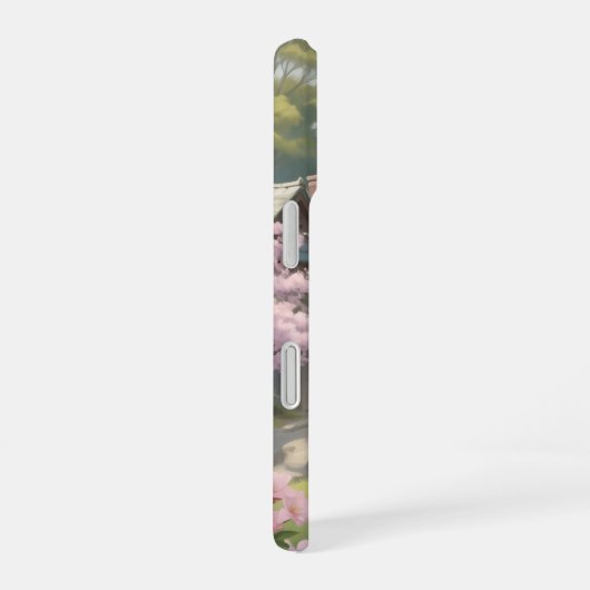 Cavalier King Charles Cherry Blüten mit Regenbogen iPhone 16 Hülle (Rechte Seite)