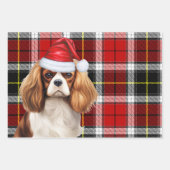 Cavalier King Charles Christmas Dog Holiday Karier Geschenkpapier Set (Vorderseite 3)