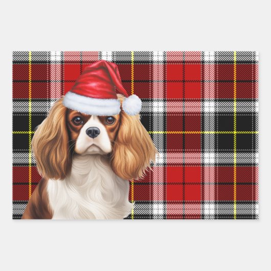 Cavalier King Charles Christmas Dog Holiday Karier Geschenkpapier Set (Vorderseite 3)