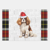 Cavalier King Charles Christmas Dog Holiday Karier Geschenkpapier Set (Vorderseite)