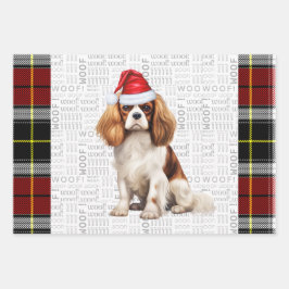 Cavalier King Charles Christmas Dog Holiday Karier Geschenkpapier Set