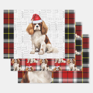 Cavalier King Charles Christmas Dog Holiday Karier Geschenkpapier Set