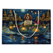 Cavalier King Charles Christmas Festive Voyage Große Geschenktüte (Rückseite)
