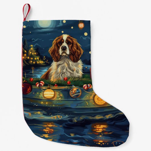 Cavalier King Charles Christmas Festive Voyage Kleiner Weihnachtsstrumpf (Vorderseite)
