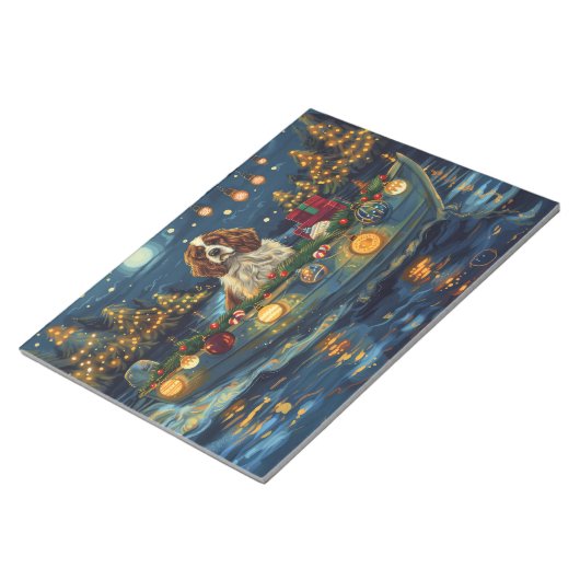 Cavalier King Charles Christmas Festive Voyage Notizblock (angewinkelt)