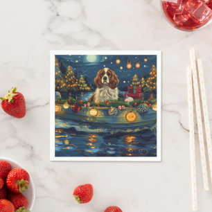 Cavalier King Charles Christmas Festive Voyage Serviette