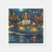 Cavalier King Charles Christmas Festive Voyage Serviette (Vorderseite)