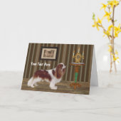 Cavalier King Charles Dog Art Foto Card Karte (Gelbe Blume)