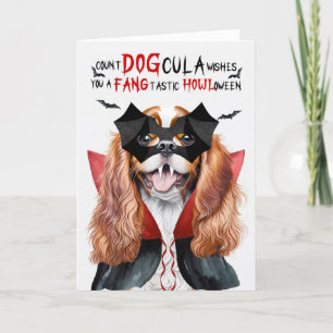 Cavalier King Charles Dog Count DOGcula Halloween Feiertagskarte
