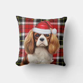 Cavalier King Charles Dog Karierter Weihnachtsfeie Kissen