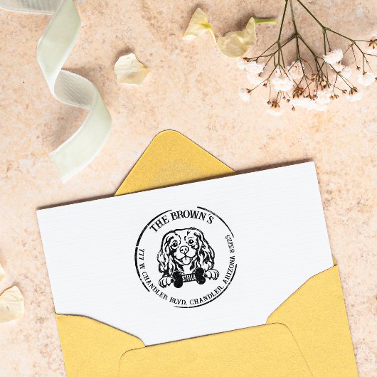 Cavalier King Charles Dog Rücksendeadresse Gummistempel