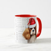 Cavalier King Charles Dog Santa auf dem Hintergrun Tasse (VorderseiteRechts)