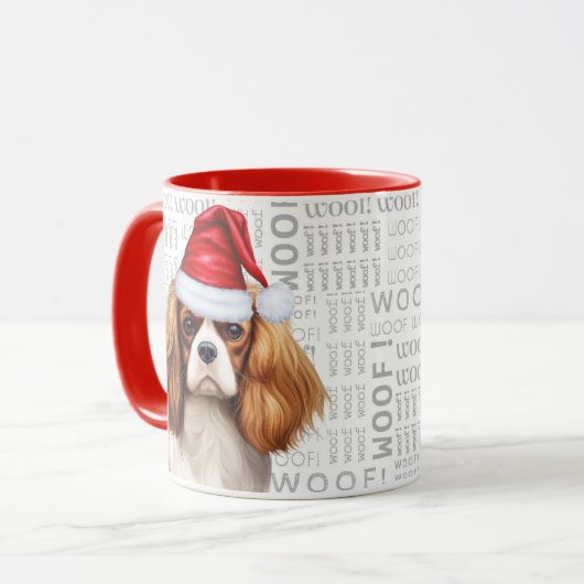 Cavalier King Charles Dog Santa auf dem Hintergrun Tasse (Vorderseite Links)