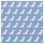 Cavalier King Charles Dog Silhouette Light Blue Stoff (Muster)