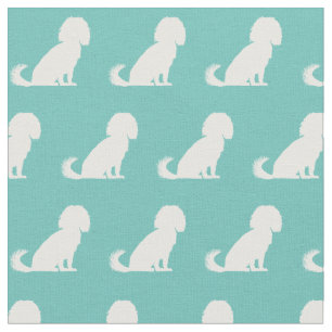 Cavalier King Charles Dog Silhouette Pet Aquamarin Stoff