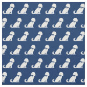 Cavalier King Charles Dog Silhouette Pet Navy Blue Stoff (Muster)