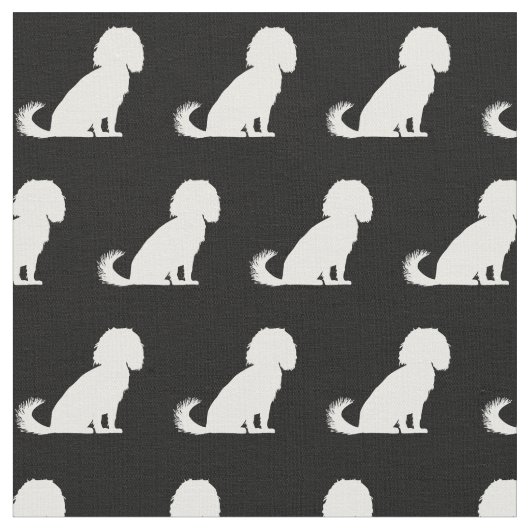 Cavalier King Charles Dog Silhouette Pet Stoff (Nahaufnahme)