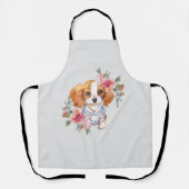 Cavalier King Charles Dog Wassercolor Art Schürze (Vorderseite)