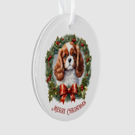 Cavalier King Charles Dog Welpenname Weihnachten Ornament (Vorderseite)