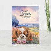 Cavalier King Charles Dog Wildflowers Pet Sympathy Karte (Vorderseite)