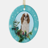 Cavalier King Charles Evergreen Blue Snowflake Keramik Ornament (Rechts)