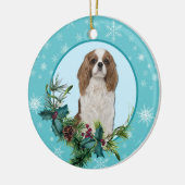 Cavalier King Charles Evergreen Blue Snowflake Keramik Ornament (Links)