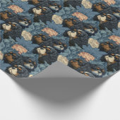 Cavalier King Charles Floral Blue Design Geschenkpapier (Ecke)