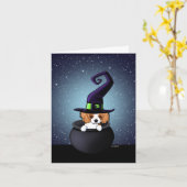 Cavalier King Charles Halloween Karte (Gelbe Blume)