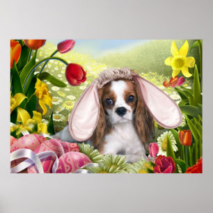 Cavalier King Charles Happy Ostern Kunst Poster