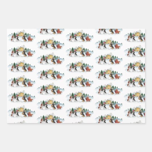 Cavalier King Charles Holiday Wrapping Paper Geschenkpapier Set (Vorderseite 3)