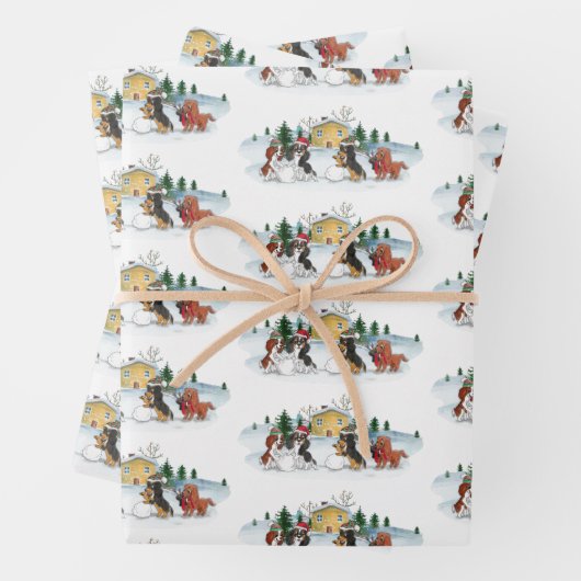 Cavalier King Charles Holiday Wrapping Paper Geschenkpapier Set (Beispiel)