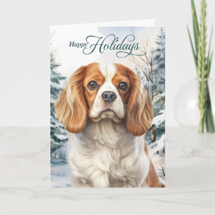 Cavalier King Charles Hund Winterwald Weihnachten