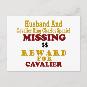 Cavalier King Charles & Husband Vermisst Rewards v Postkarte