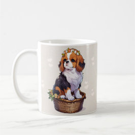 Cavalier King Charles Korb mit Blume Kronen Kaffeetasse