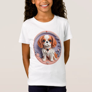 Cavalier King Charles Lila Pastell Papier schneide T-Shirt