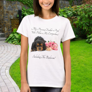 Cavalier King Charles mit Rosen persönlicher Stalk T-Shirt