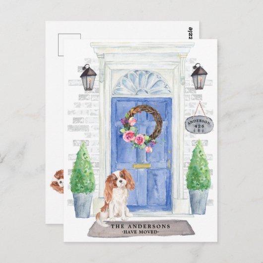 Cavalier King Charles Moving Ankündigung Postcard Postkarte (Vorne/Hinten)